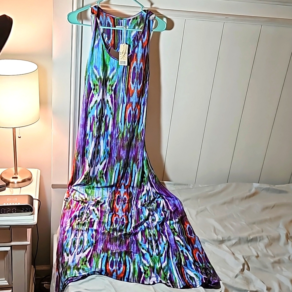 *Never worn tags on long sleeveless open back dress